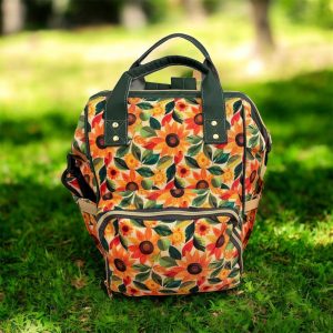 Yellow Sunflower Nappy Backpack